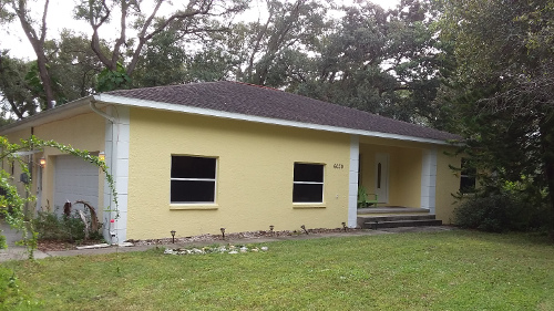 The front of the house has been painted.