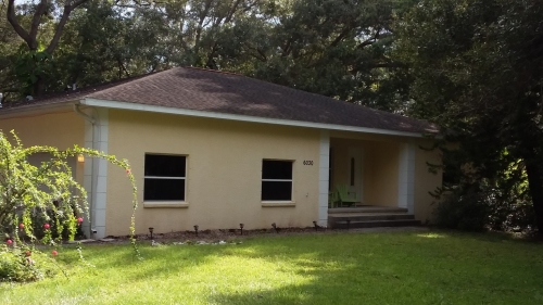 The front of the house has been painted.