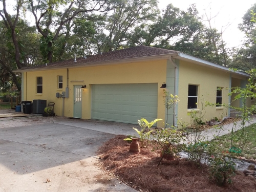 The outside of the house is fully painted.