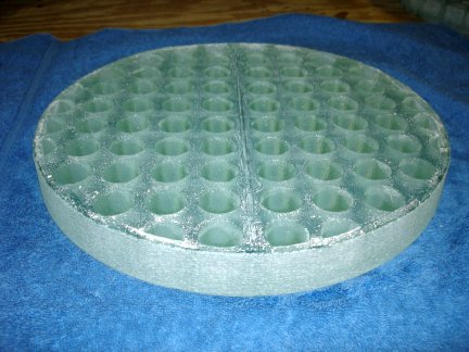 A 12.5 inch waffle-back telescope mirror blank.