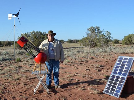 Me on my Arizona property with three of my creations.