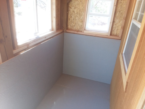 New kitchen floor and walls.