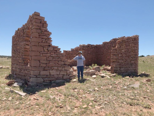 An old falling down adobe Pony Express building.