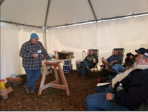 A mirror grinding demonstration.