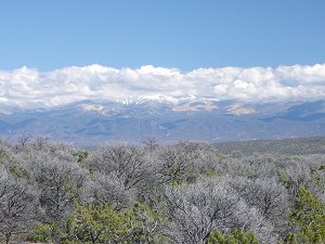 Looking back at the mountains