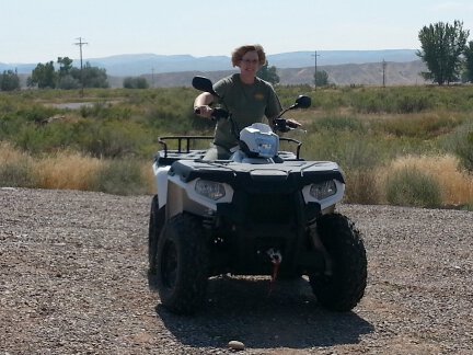 Leslie on the ATV.